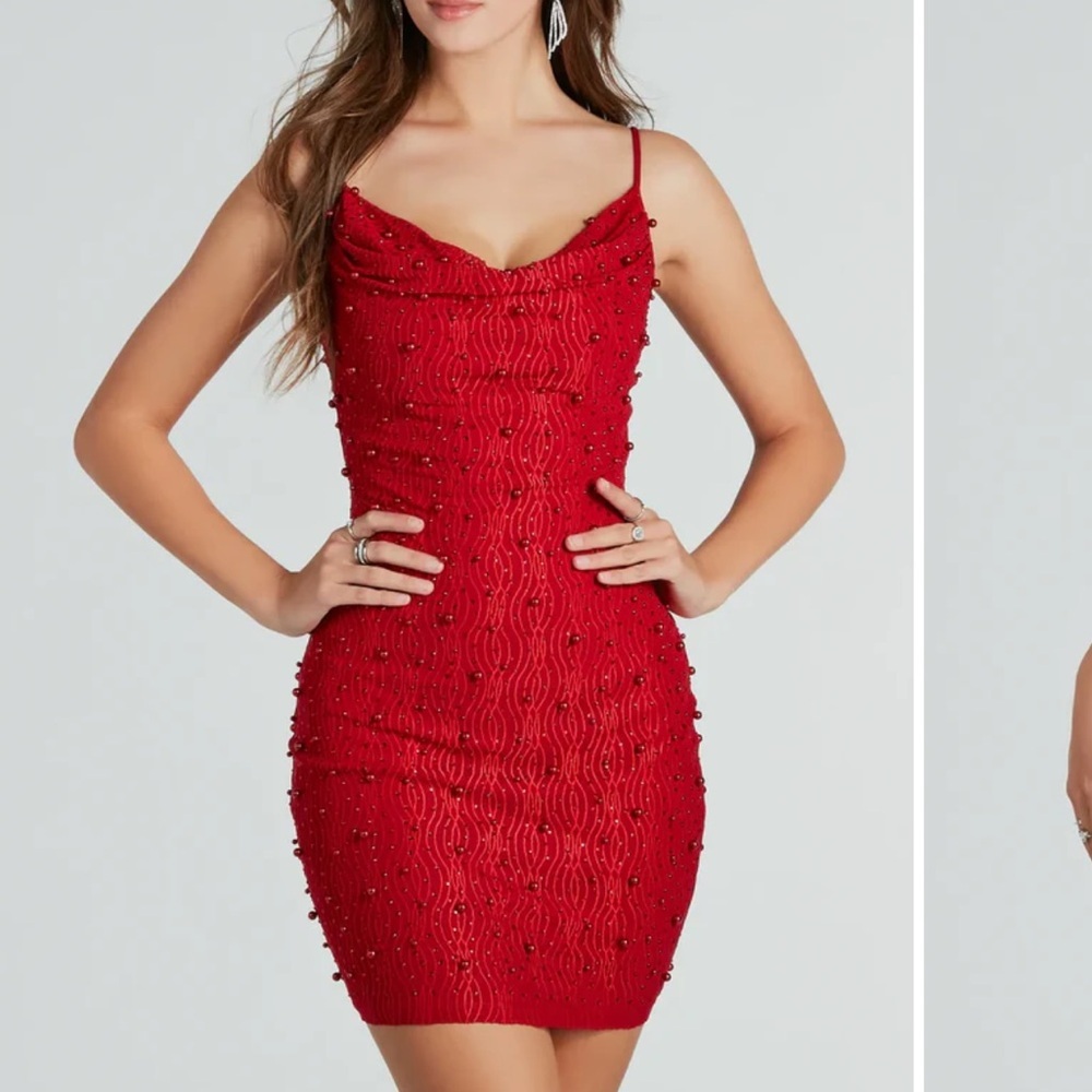NWT Red Beaded Mini Dress Windsor Size Small